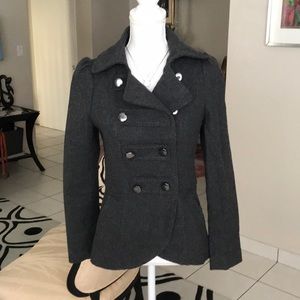 Military style grey wool jacket